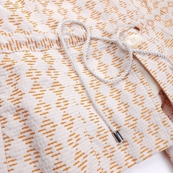 Sharagano Orange Cream Seersucker skirt Suit Size 8 - Picture 4 of 14